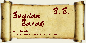 Bogdan Batak vizit kartica
